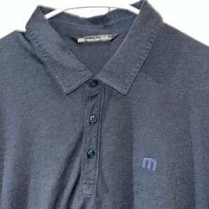 No Logo Dark Navy Blue Travis Mathew Golf Polo Shirt Classic fit XL Mens